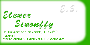 elemer simonffy business card